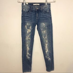KanCan Jeans Women’s 25 Skinny Distressed  Blue Denim Low Rise